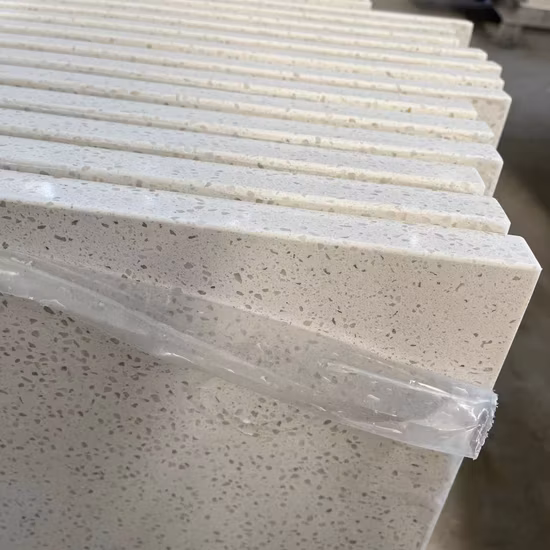 Neue Produkte Quarzsteinplatte für Küchenschrank-Arbeitsplatte Arbeitsplatte aus weißem Kunstmarmor mit fester Oberfläche